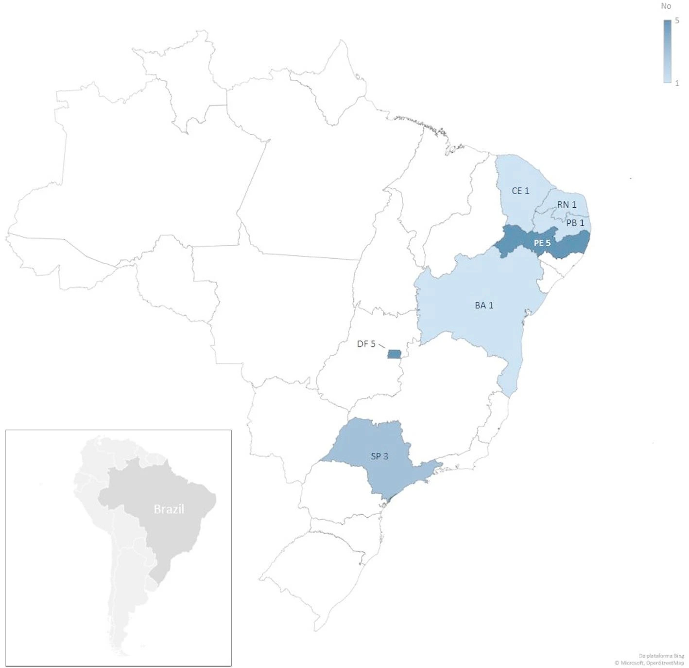Regional articles cases presented in the included articles on Managed Aquifer Recharge per Brazilian states
