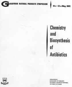 Cover of the program of the 1967 Gregynog Natural Products Symposium.Courtesy of Dr. James Redman.