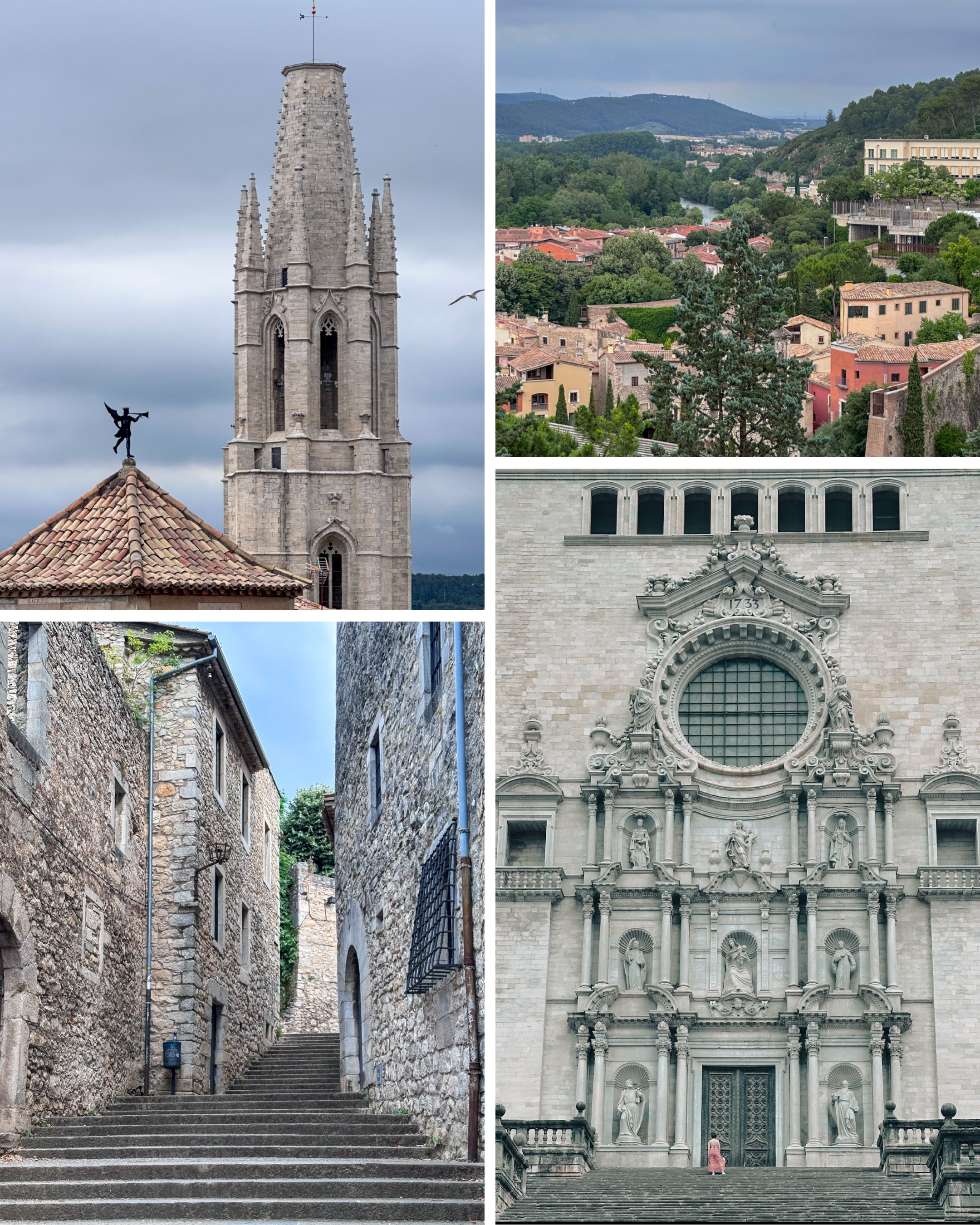 Four photographs of an old city.