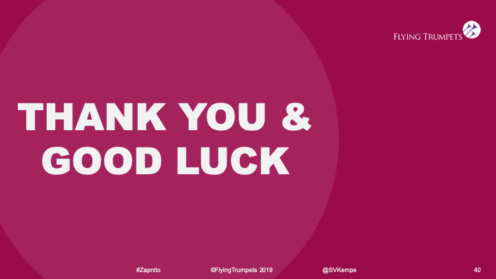 Thank you and good luck