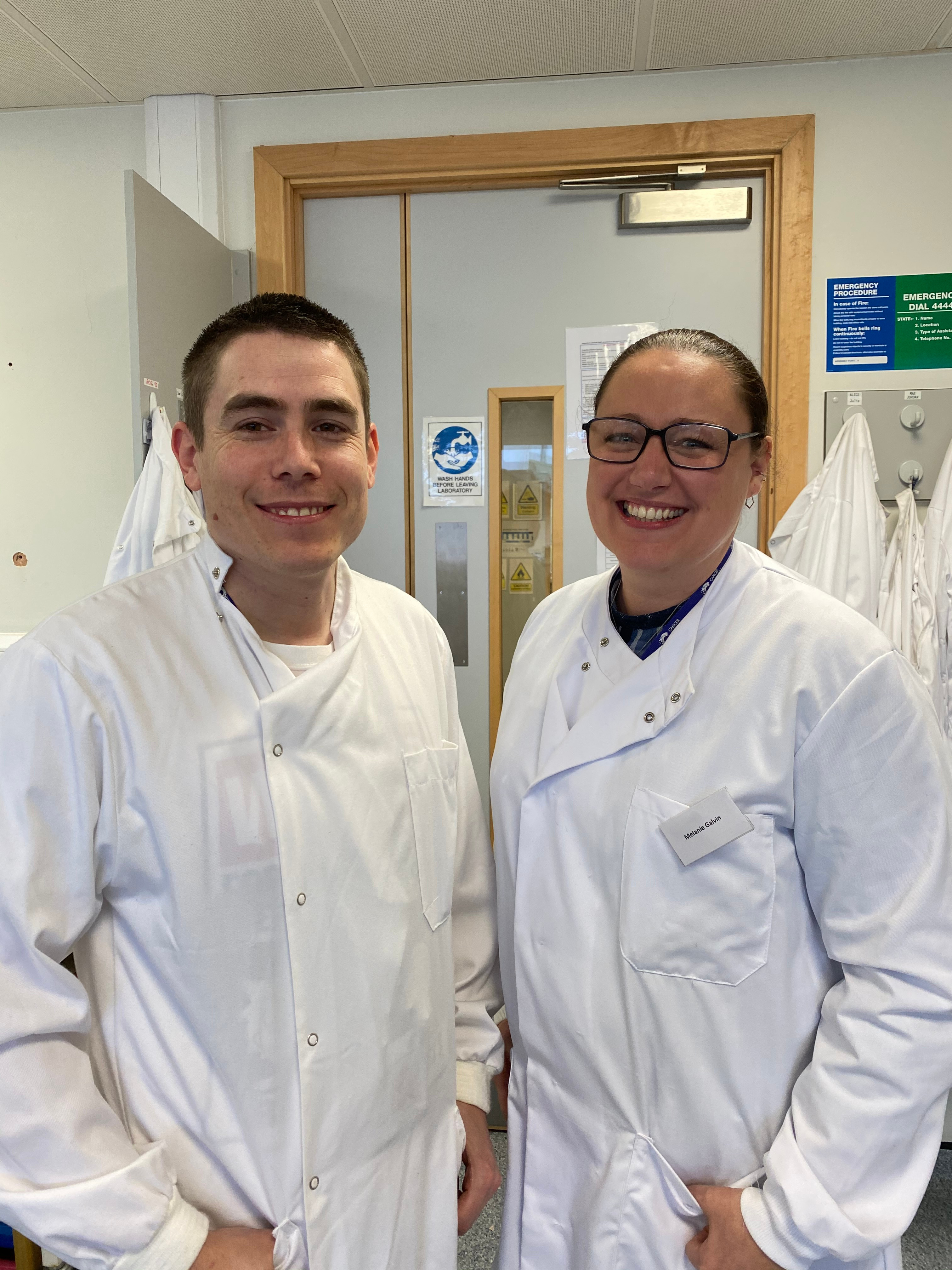 in vivo team members Melanie Galvin and Stewart Brown who helped generate the CDX models