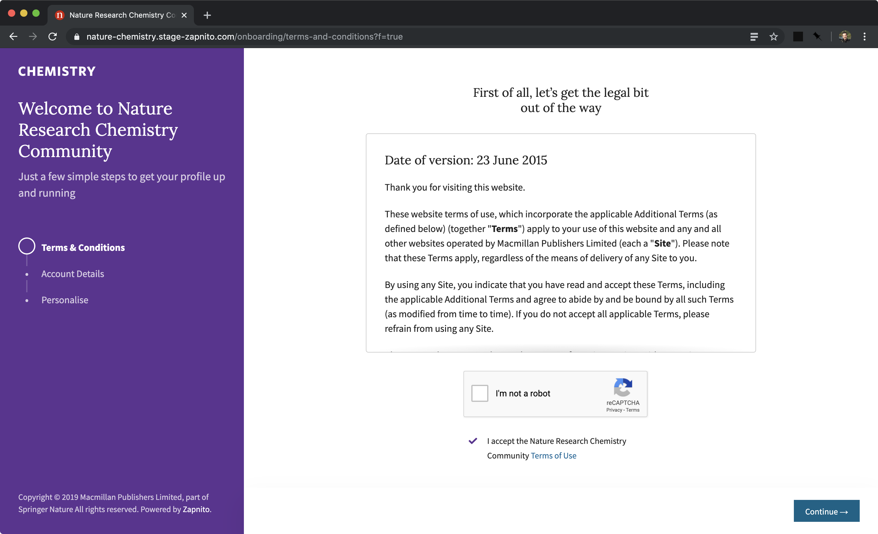 T&Cs - customized color scheme