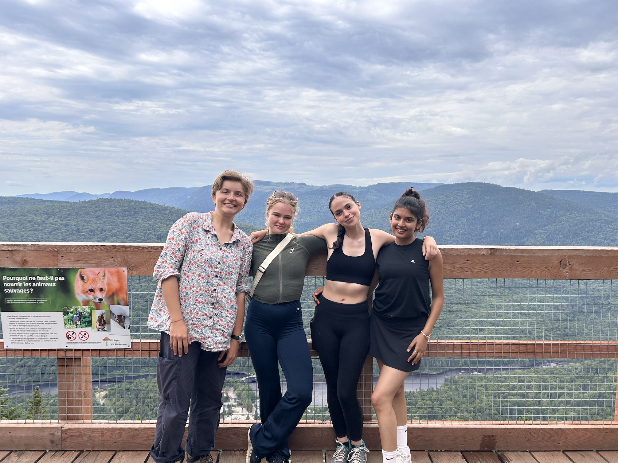 Flora from France, Me, Miranda from Mexico, and Swasti from Nepal