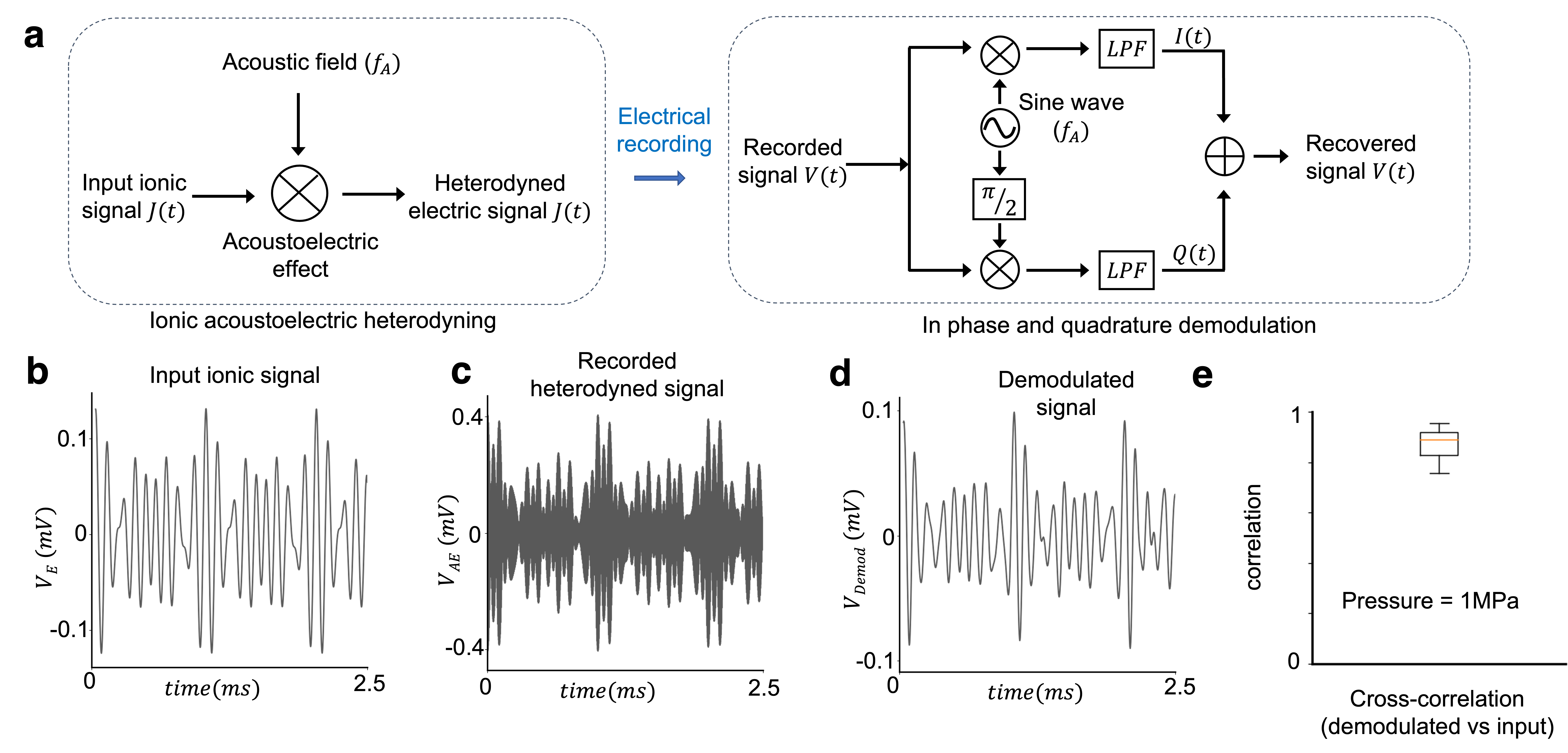 Acoustoelectric demodulation of complex ionic signals