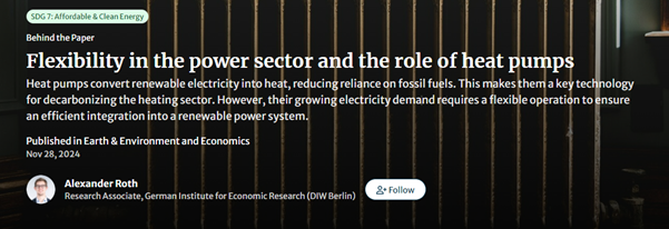 Flexibility in the power sector and the role of heat pumps