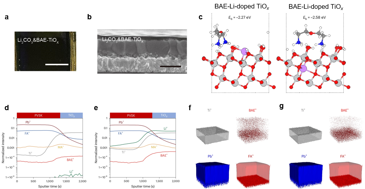 The effects of Li2CO3 doping on the BAE–TiOx interaction.