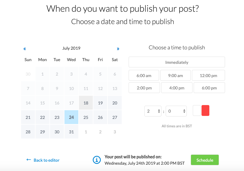 Post scheduling option