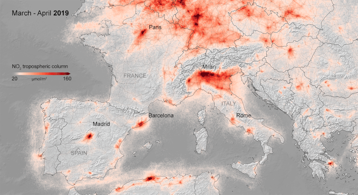 NO2 concentrations over Italy
