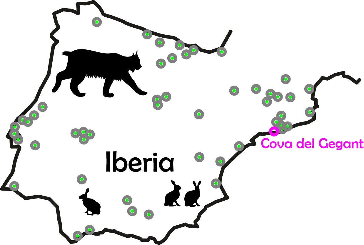 Cave sites with Iberian lynx remains Cave sites with Iberian lynx remains