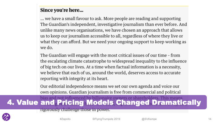 Value and Pricing Models Changed Dramatically