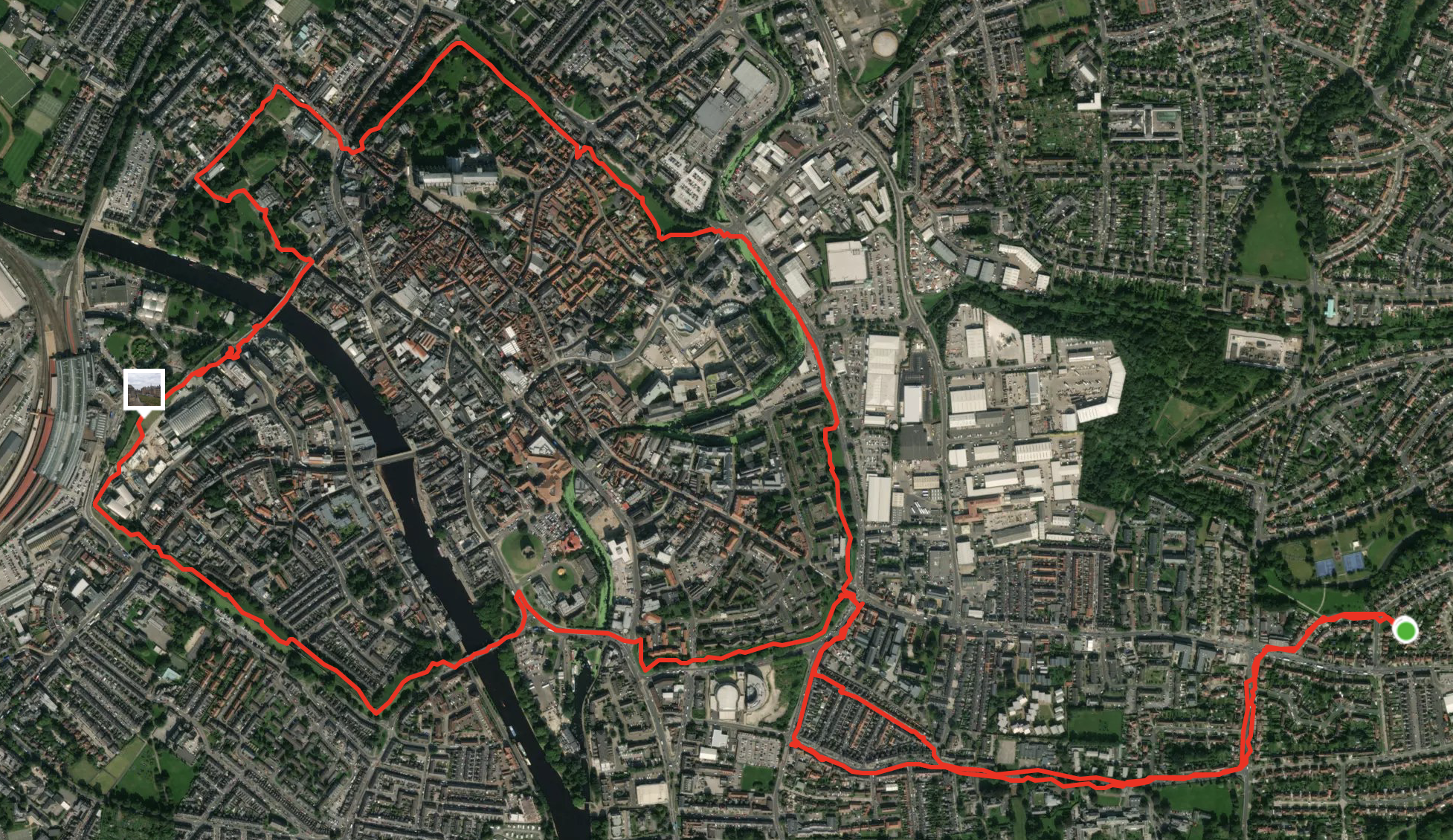 Miles 22-27 - A Strava map of my final 5.5 mile walk around the city walls!