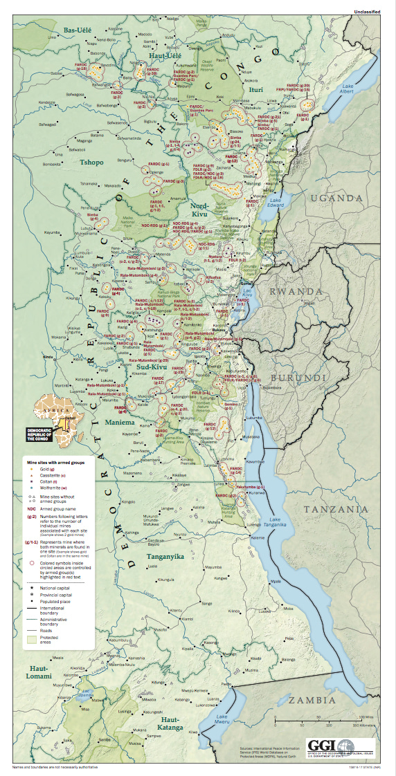 Presence at mine sites of armed groups and other entities in the Democratic Republic of the Congo. Presence at mine sites of armed groups and other entities in the Democratic Republic of the Congo.