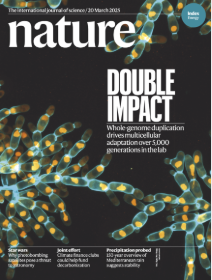 A cover of Nature from March 20, 2025