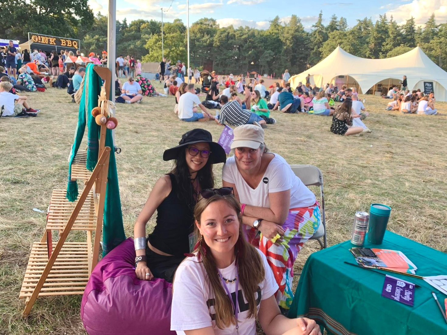 me with a volunteer and another manager