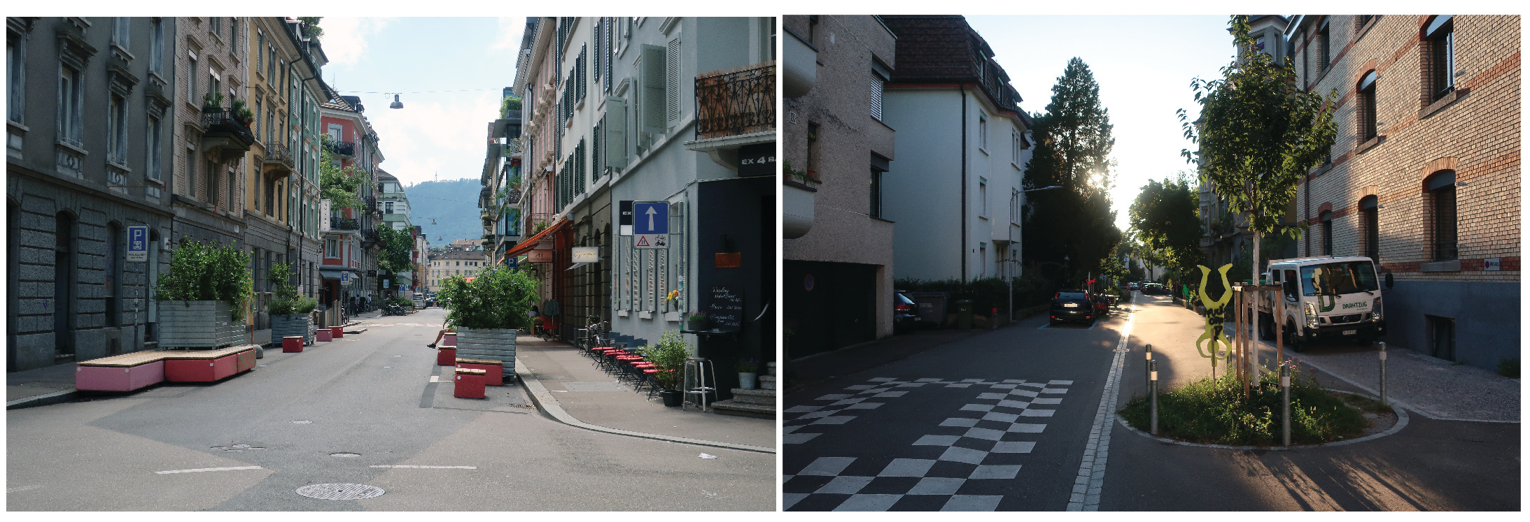 Small scale transformation of streets in Zürich, Switzerland