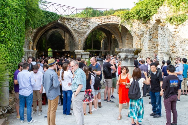 Attendees at an outdoor event