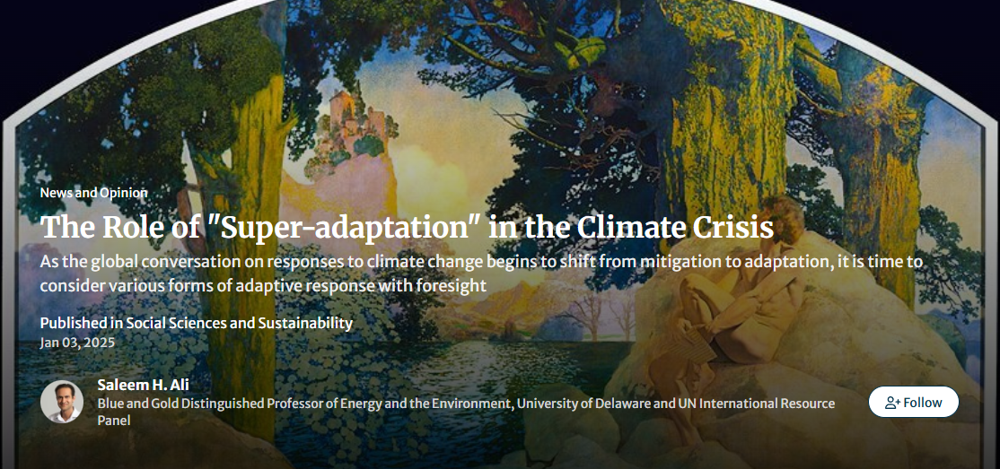 An artistic illustration depicting themes of nature and adaptation, accompanying an article on climate change.