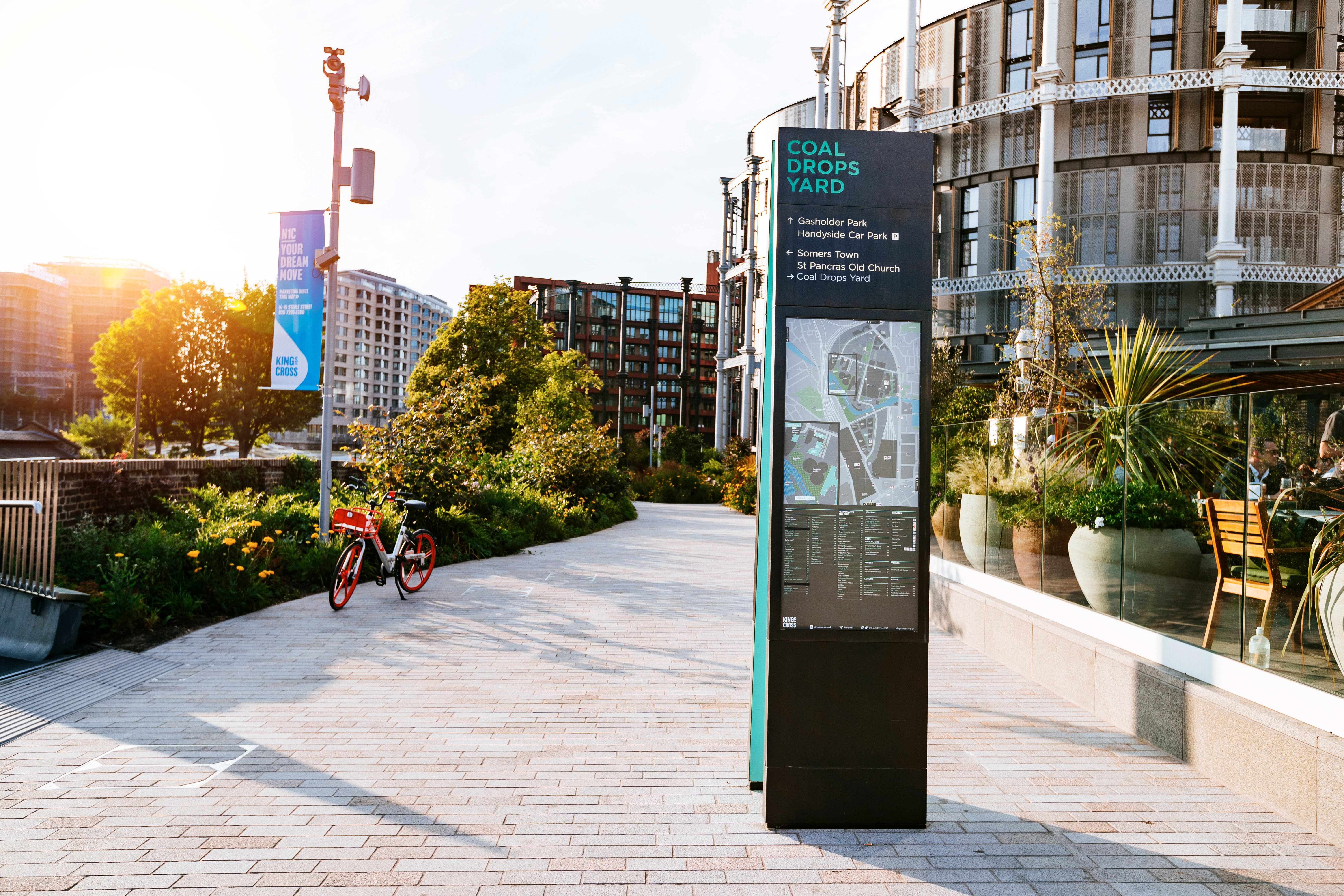 A digital wayfinding device outside