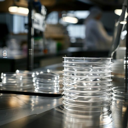 Petri dishes in a lab