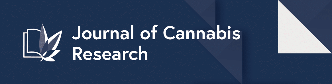 A banner advert for the journal of cannabis research, showing the logo along side the journal title.