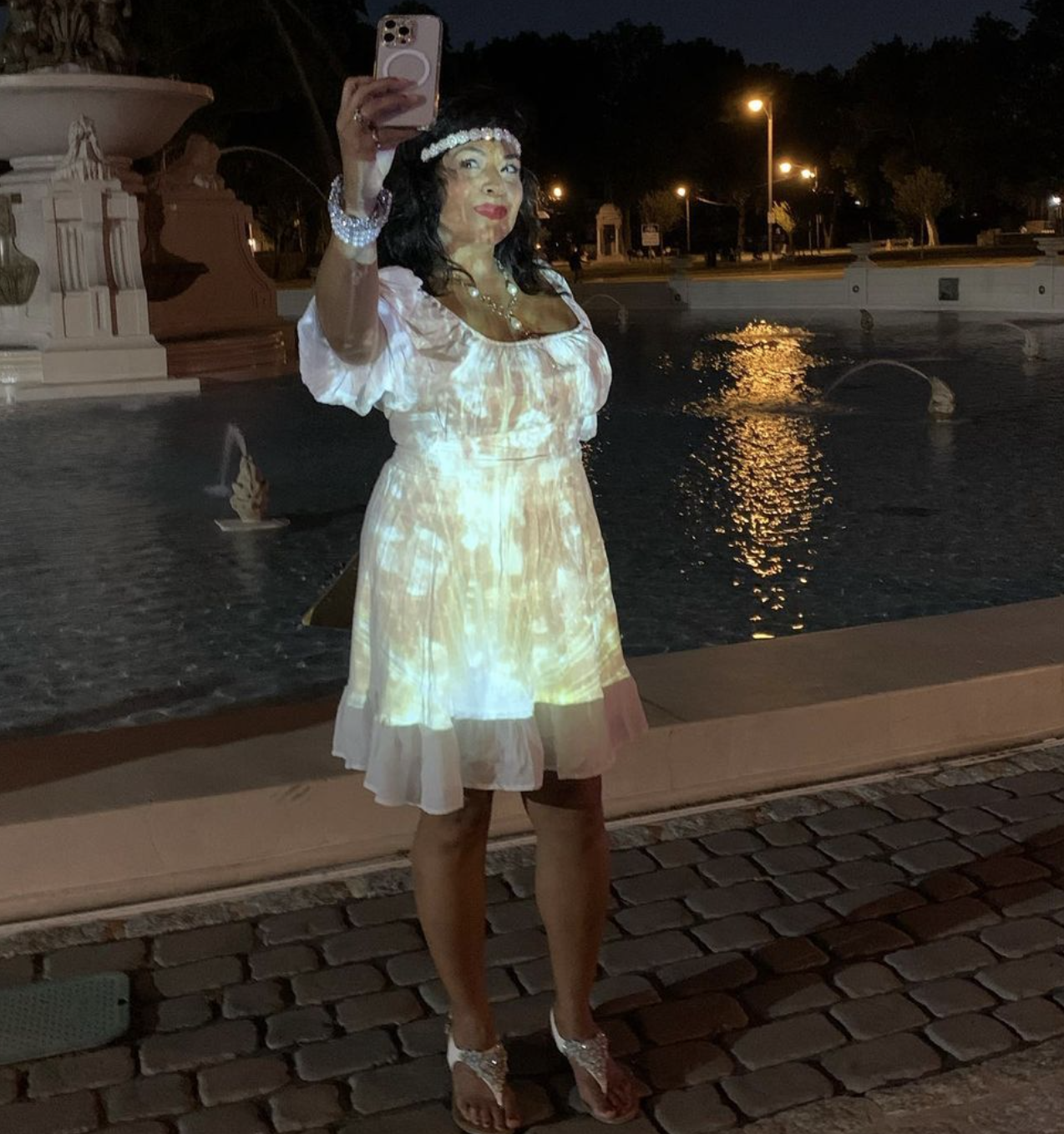 Projection in Lincoln Park for Diner En Blanc