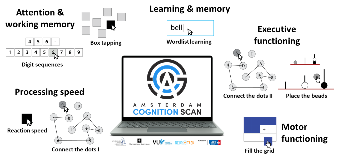 Figure: Cognitive tests of the Amsterdam Cognition Scan
