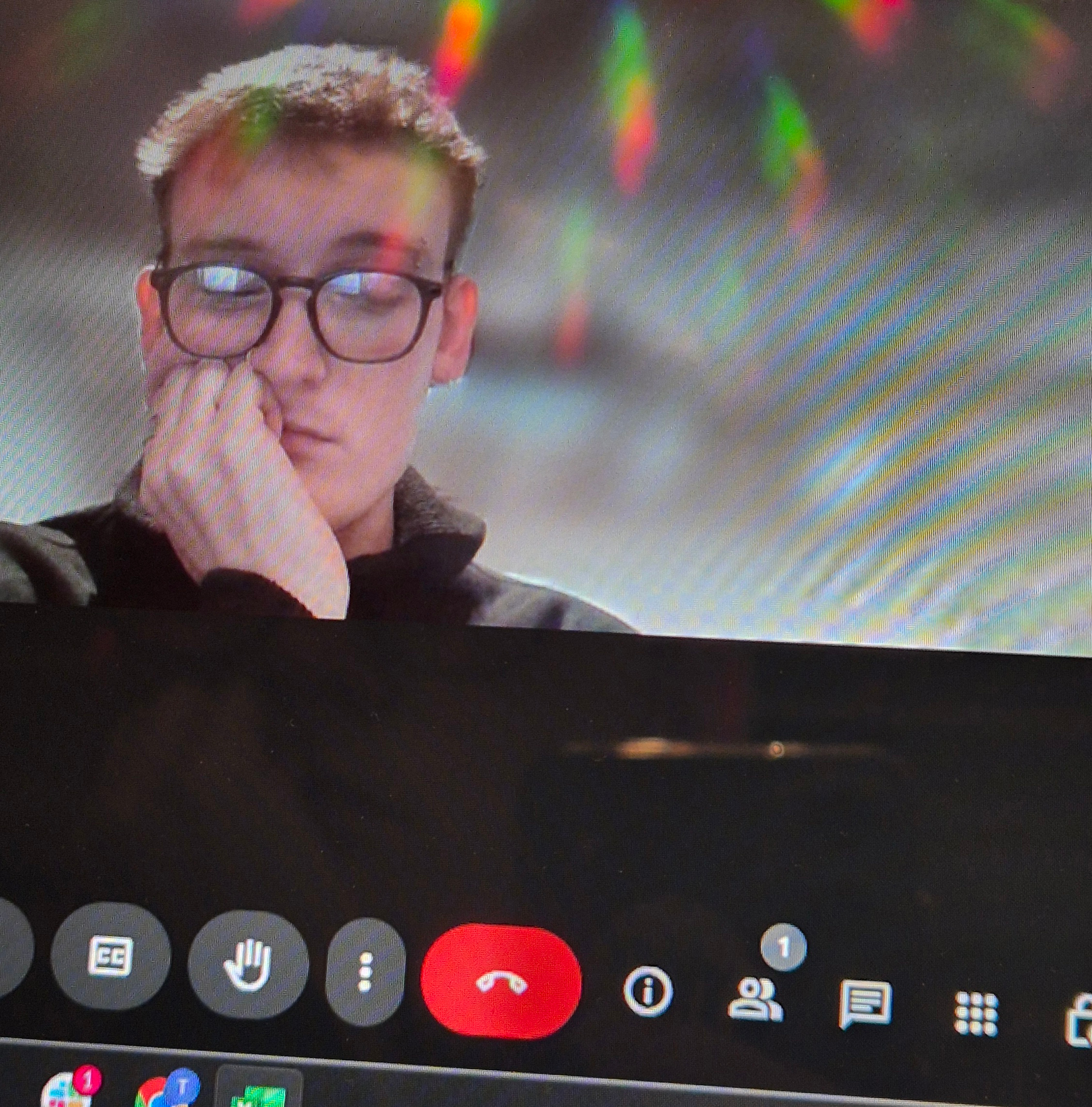 A selfie of me in the google meeting waiting room before my send off meeting with the COO.