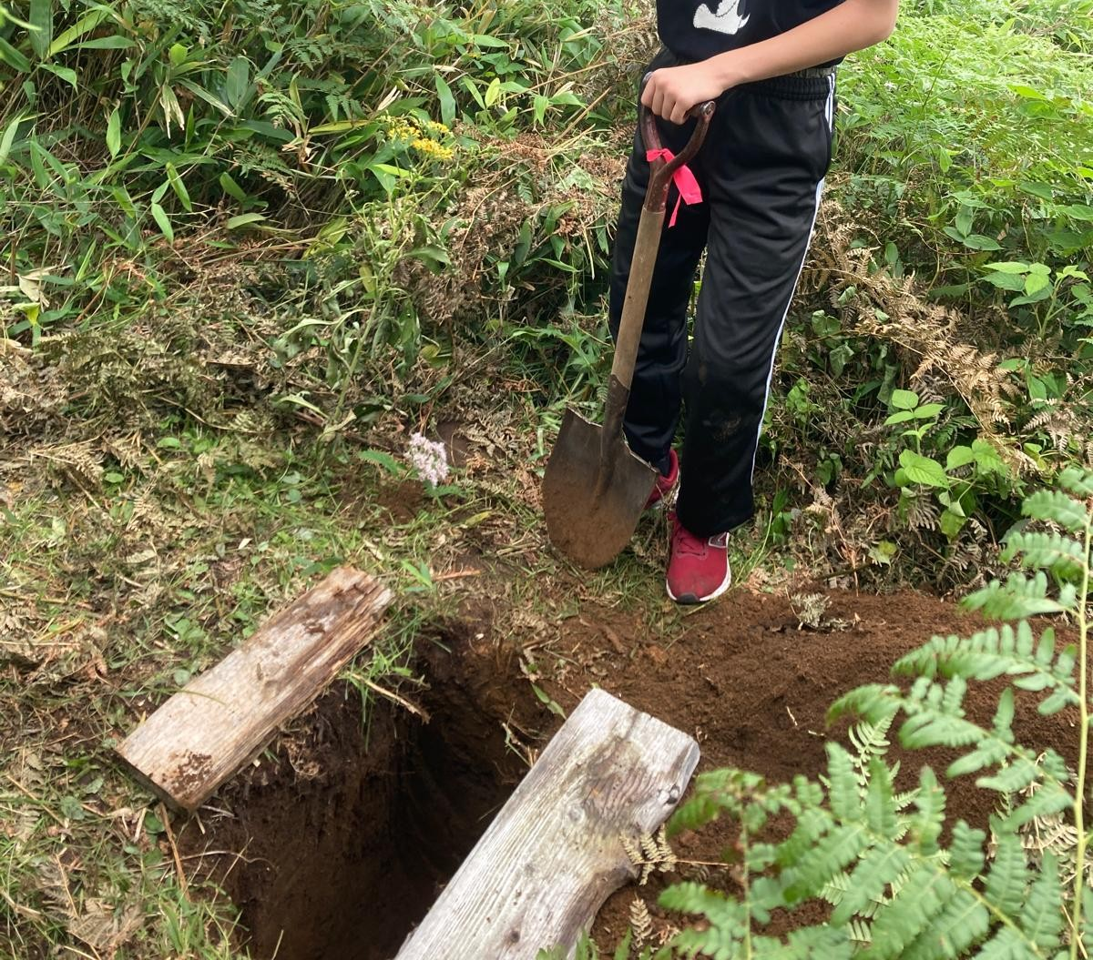 Digging a hole for toilets