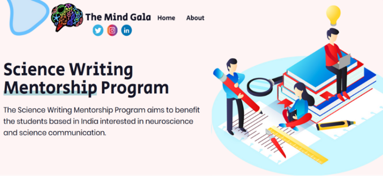 Poster of the science writing initiative The Mind Gala