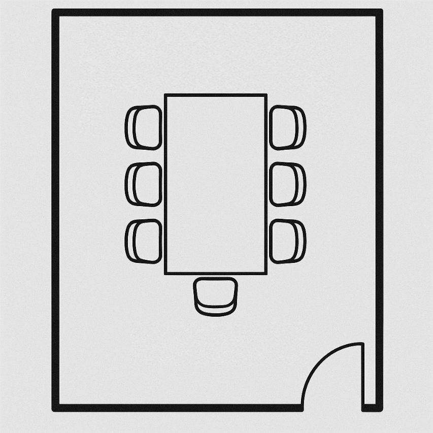7 Pax Meeting Room 2D Plan