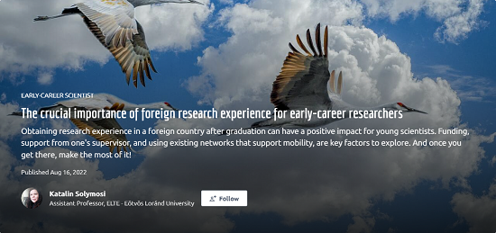 The crucial importance of foreign research experience for early-career researchers Screengrab of the post The crucial importance of foreign research experience for early-career researchers