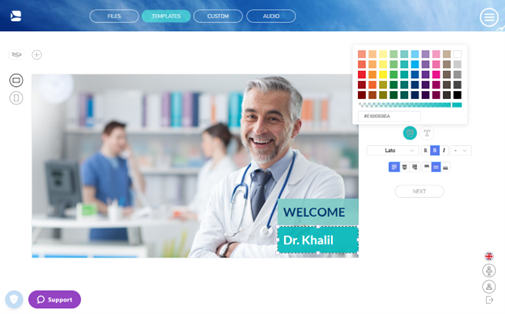 SpinetiX ARYA interface – corporate color code and font customization 