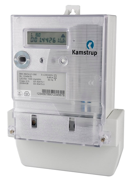  Electricity smart meter manufactured by Danish energy meter manufacturer Kamstrup.