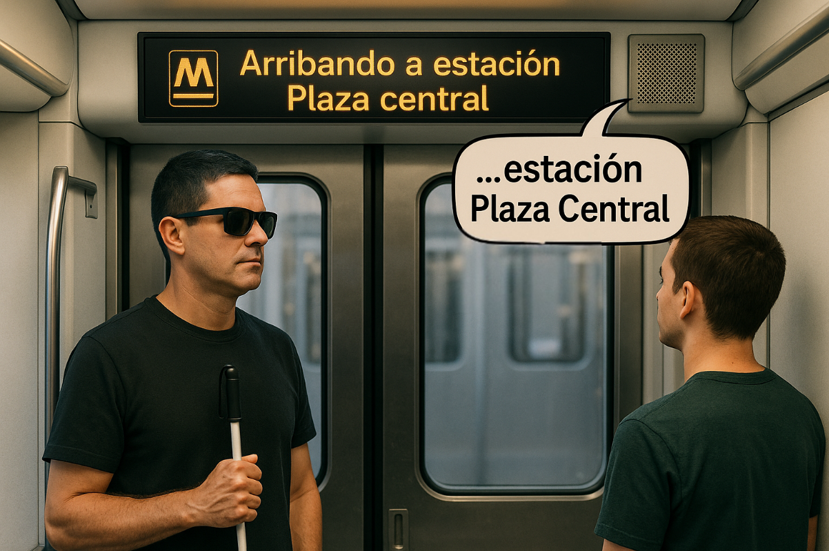 Mensajes AV en transporte publico y ascensores facilitan la autonomía de personas con diferentes dificultades.