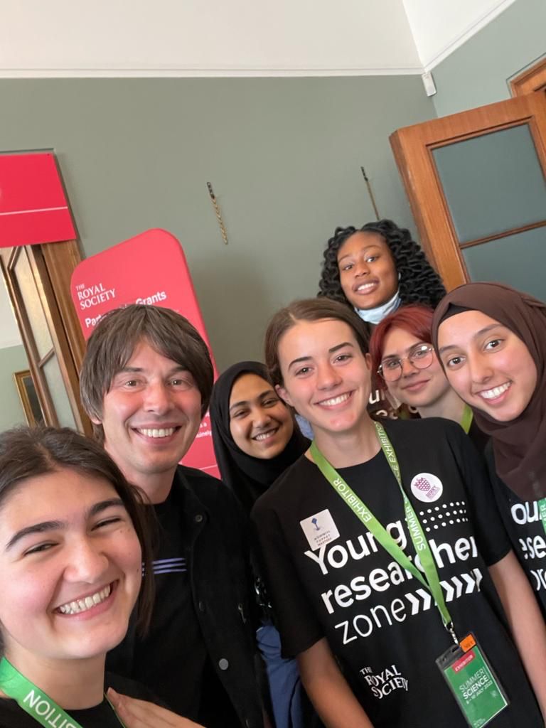 Students from St Thomas of Aquins High School with Prof Brian Cox