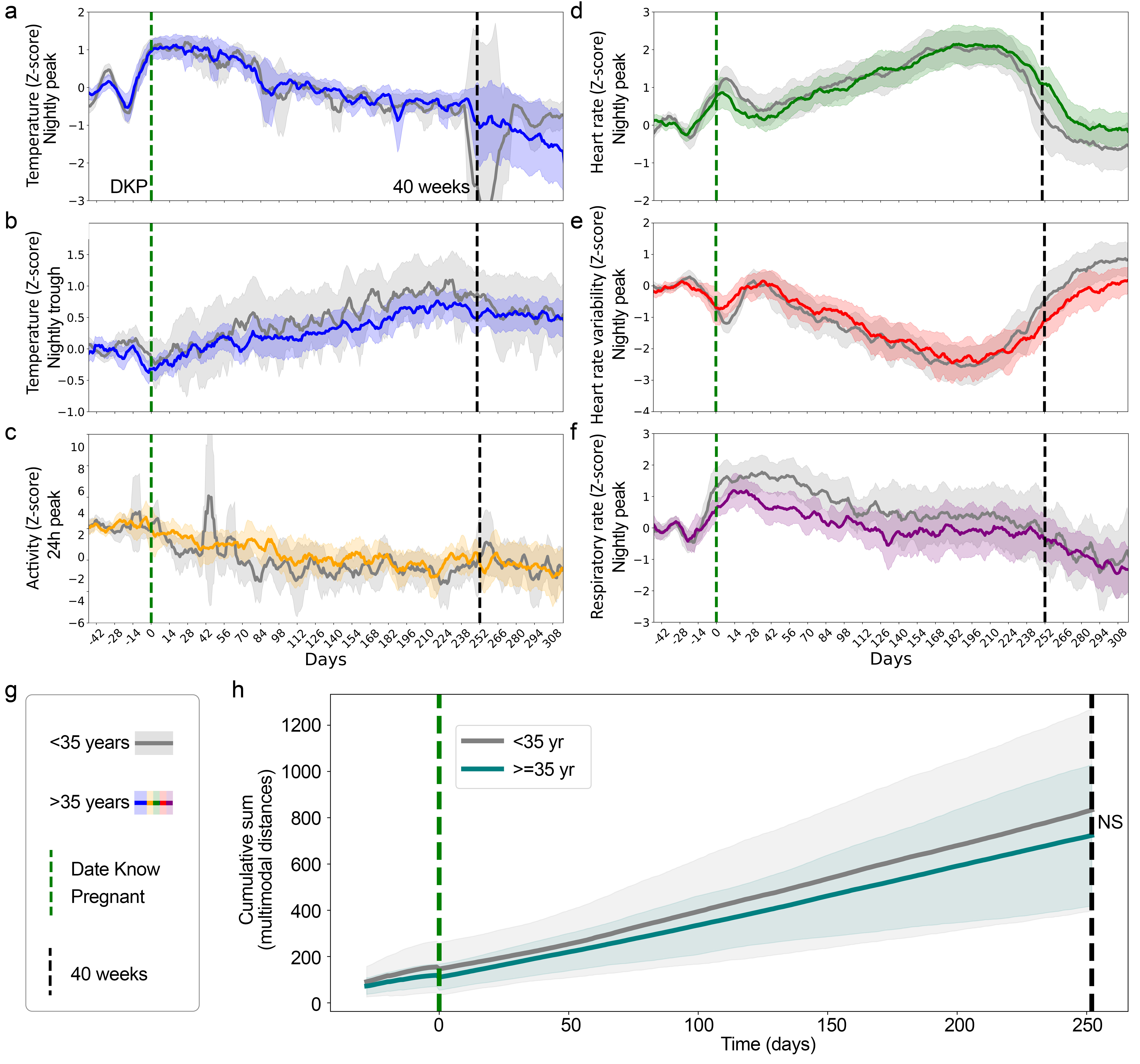 The shape of pregnancy Pregnancies above and below 35 years