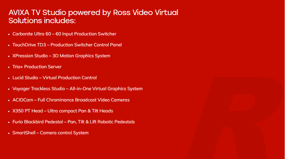 AVIXA TV Studio powered by Ross Video Virtual Solutions
