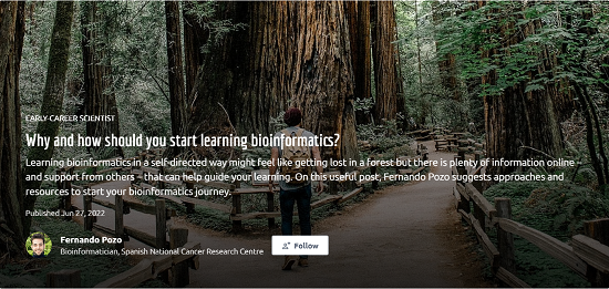 Why and how should you start learning bioinformatics? Screengrab of the post Why and how should you start learning bioinformatics?