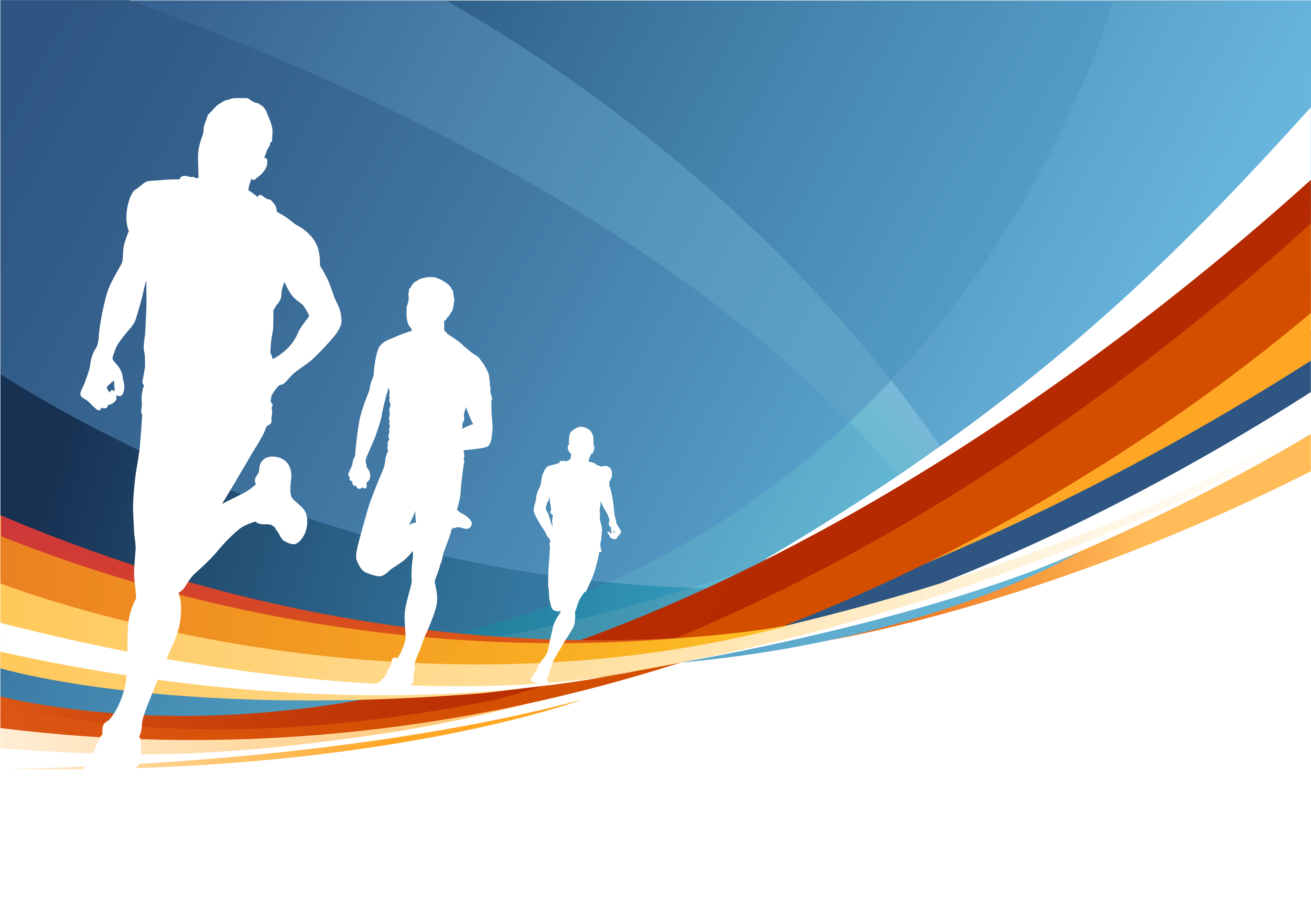 An illustration showing three runners in a race. 