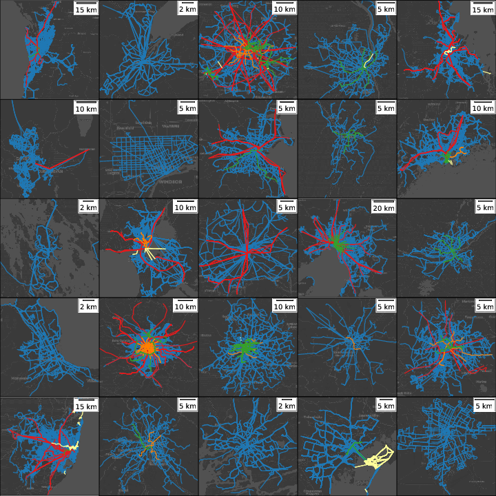 PT networks included in our data collection. PT networks included in our data collection.