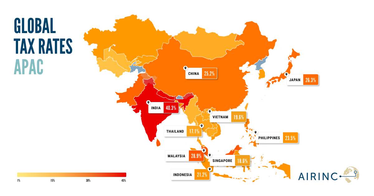 APAC Heat Map Image of the APAC tax heat map