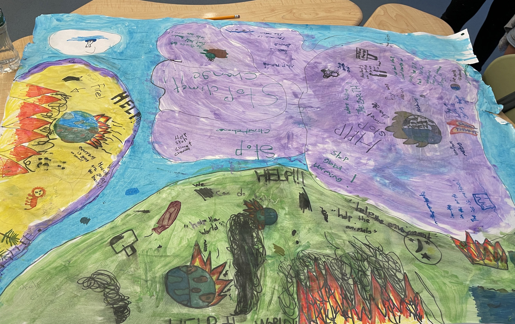 Sample artwork from YouthRising participants relating to themes of community, affirmations, and taking action.