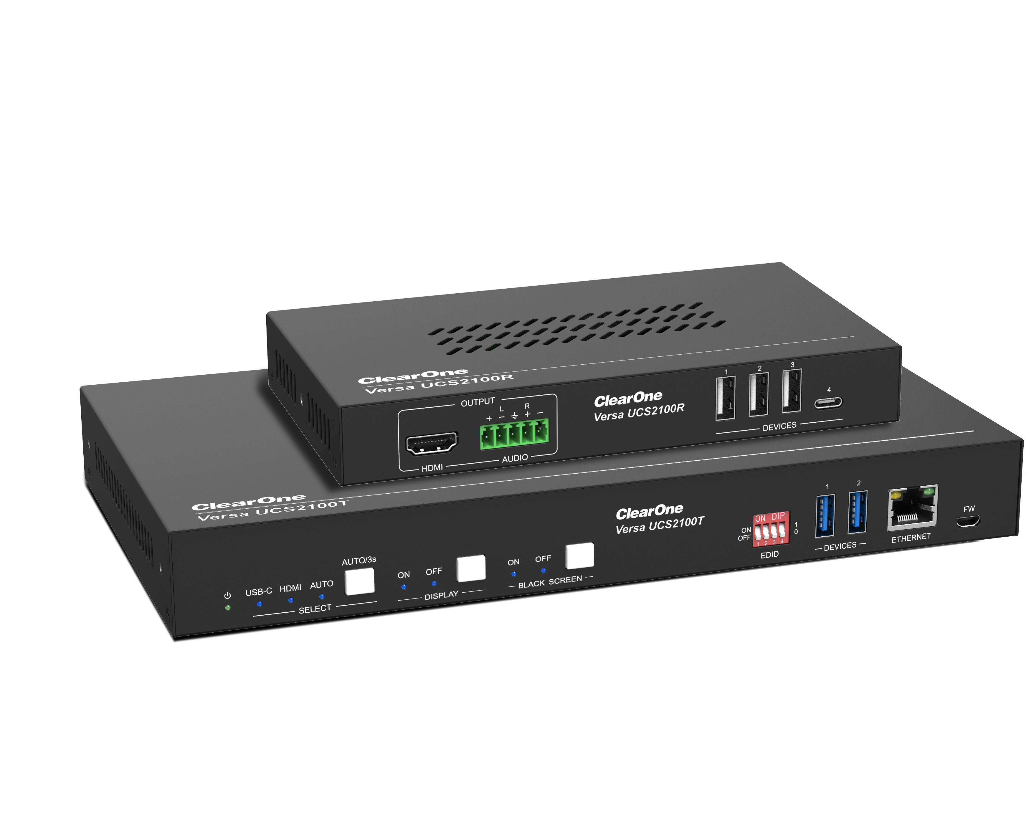 Versa™ UCS2100 is a collaboration switcher kit designed for modern hybrid, flexible UC (Unified Communication) meeting spaces