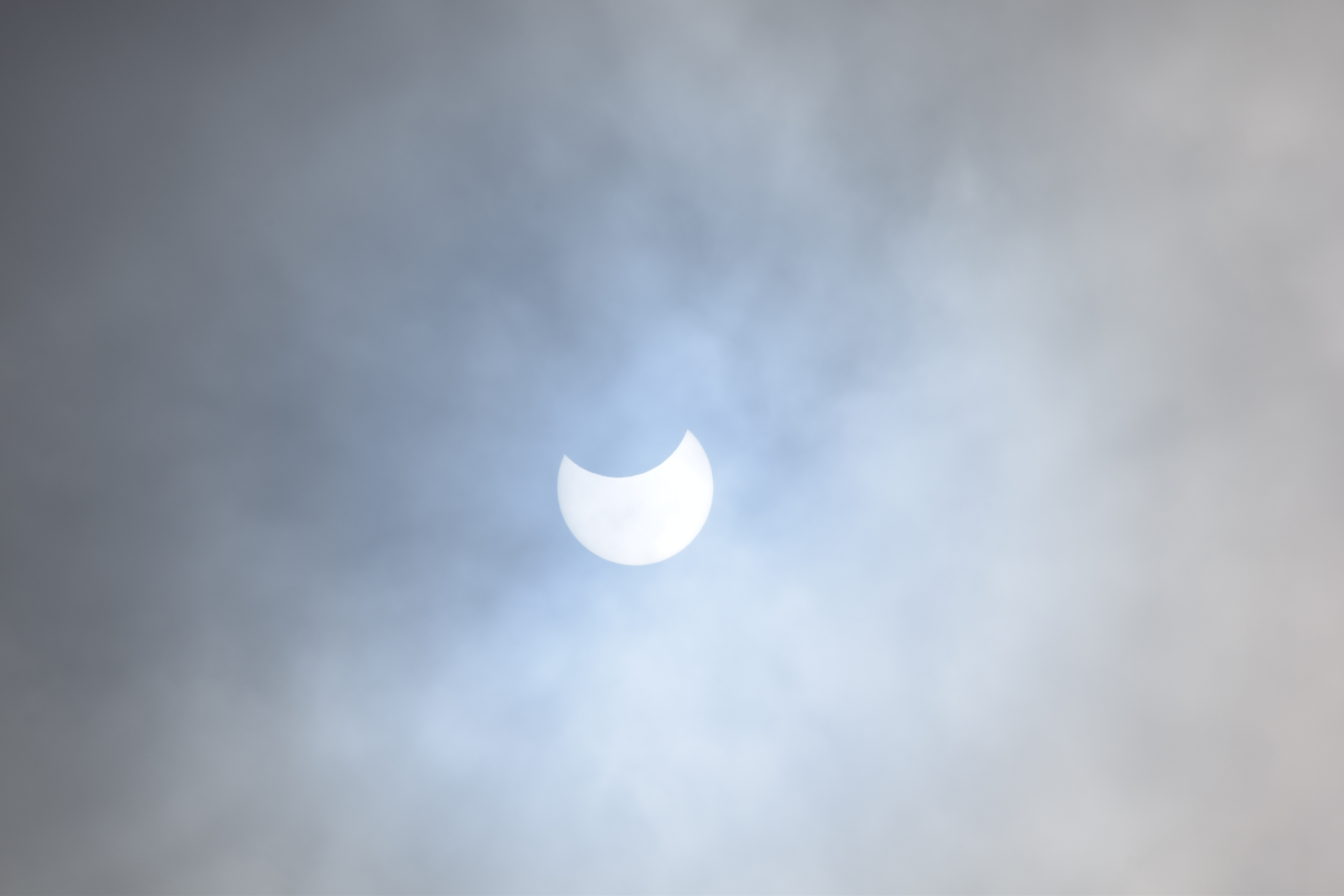 DSLR photo of solar eclipse over Edinburgh in summer 2021.