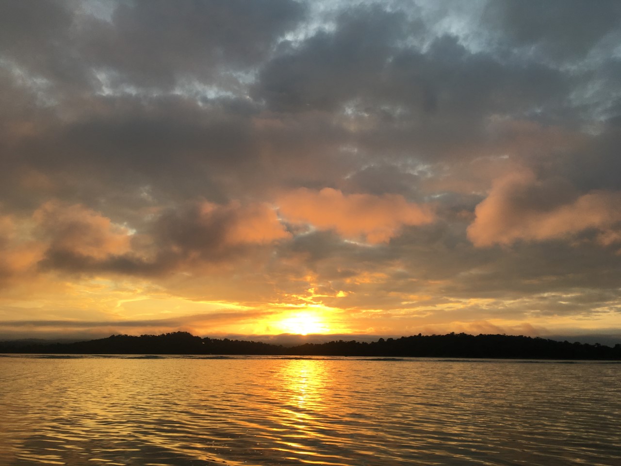 Sunset on the Panama Canal, as seen from Barro Colorado Island