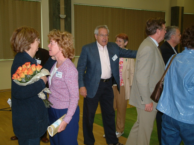 Photo of event participants walking around.
