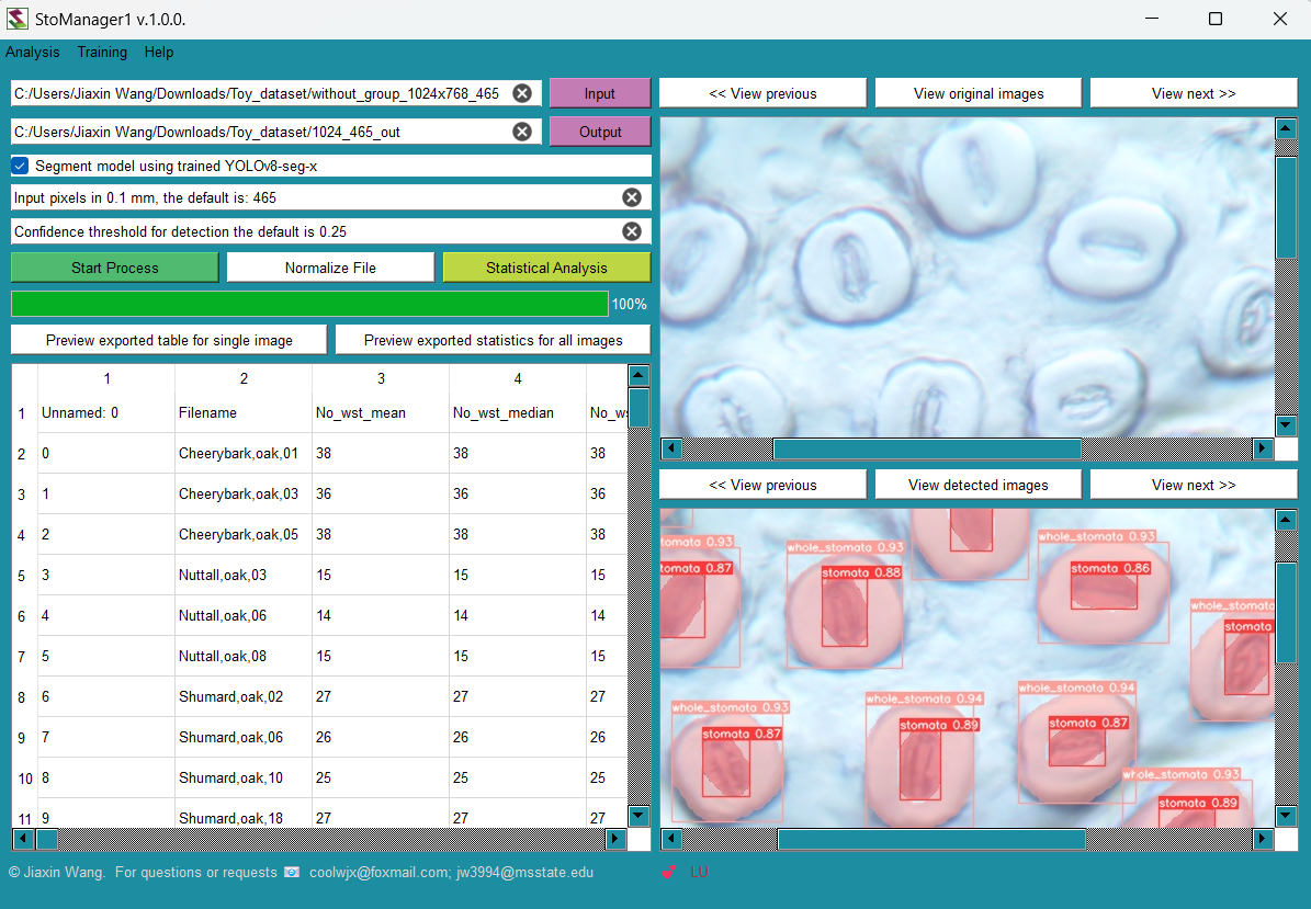 User-friendly interface of StoManager1