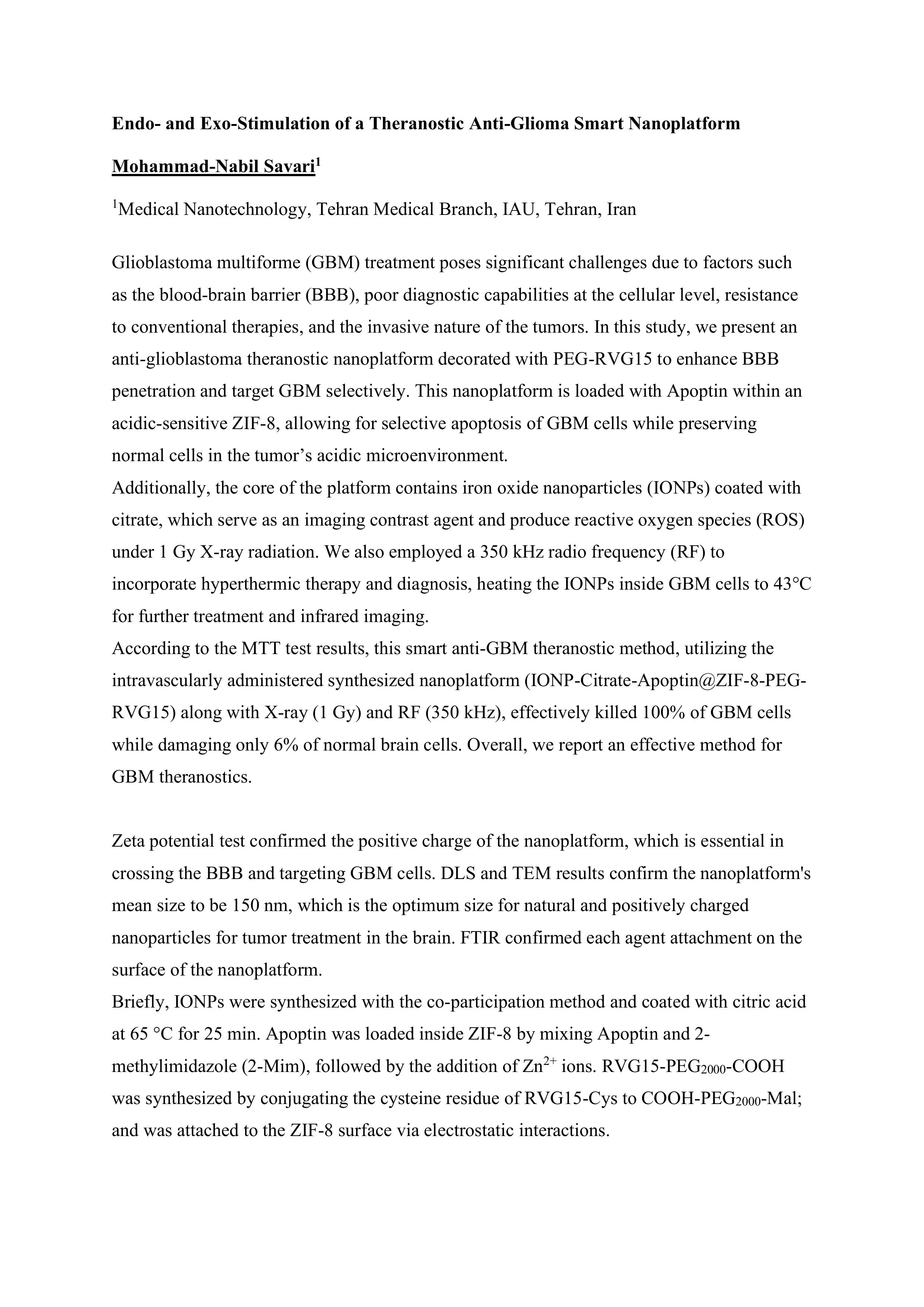 Abstract Presentation in Nature Conferences at MD Anderson Cancer  Center in Houston, Texas, USA.