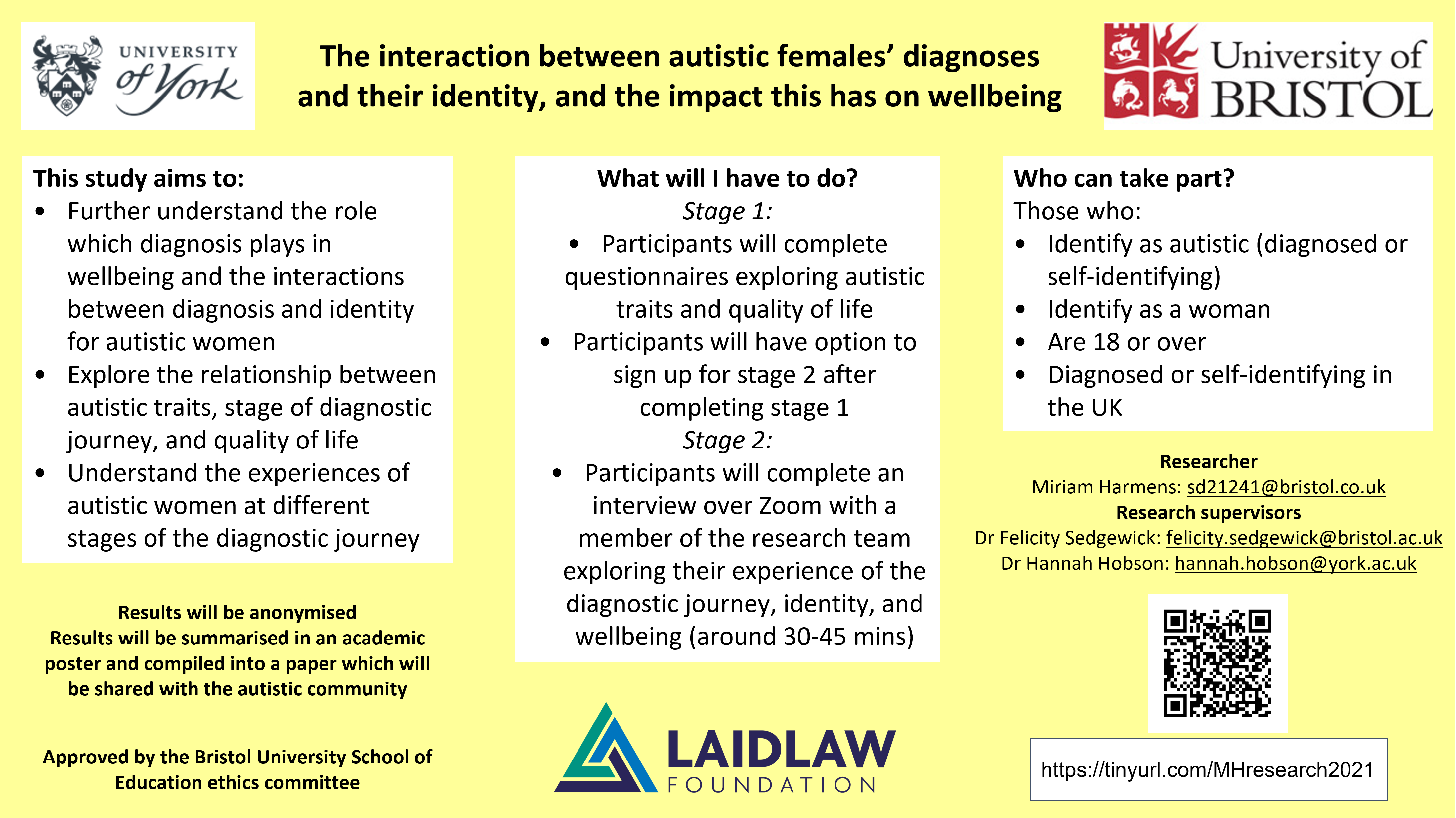 The advert for my second summer of Laidlaw research