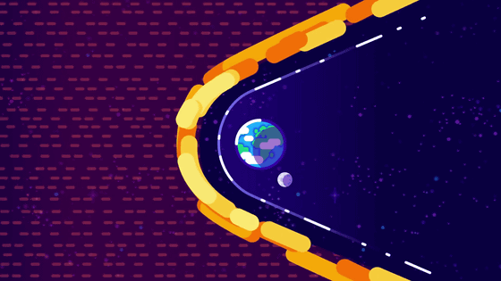 Earth's bow shock forming through the interaction of Solar Wind with Earth's magnetic field
